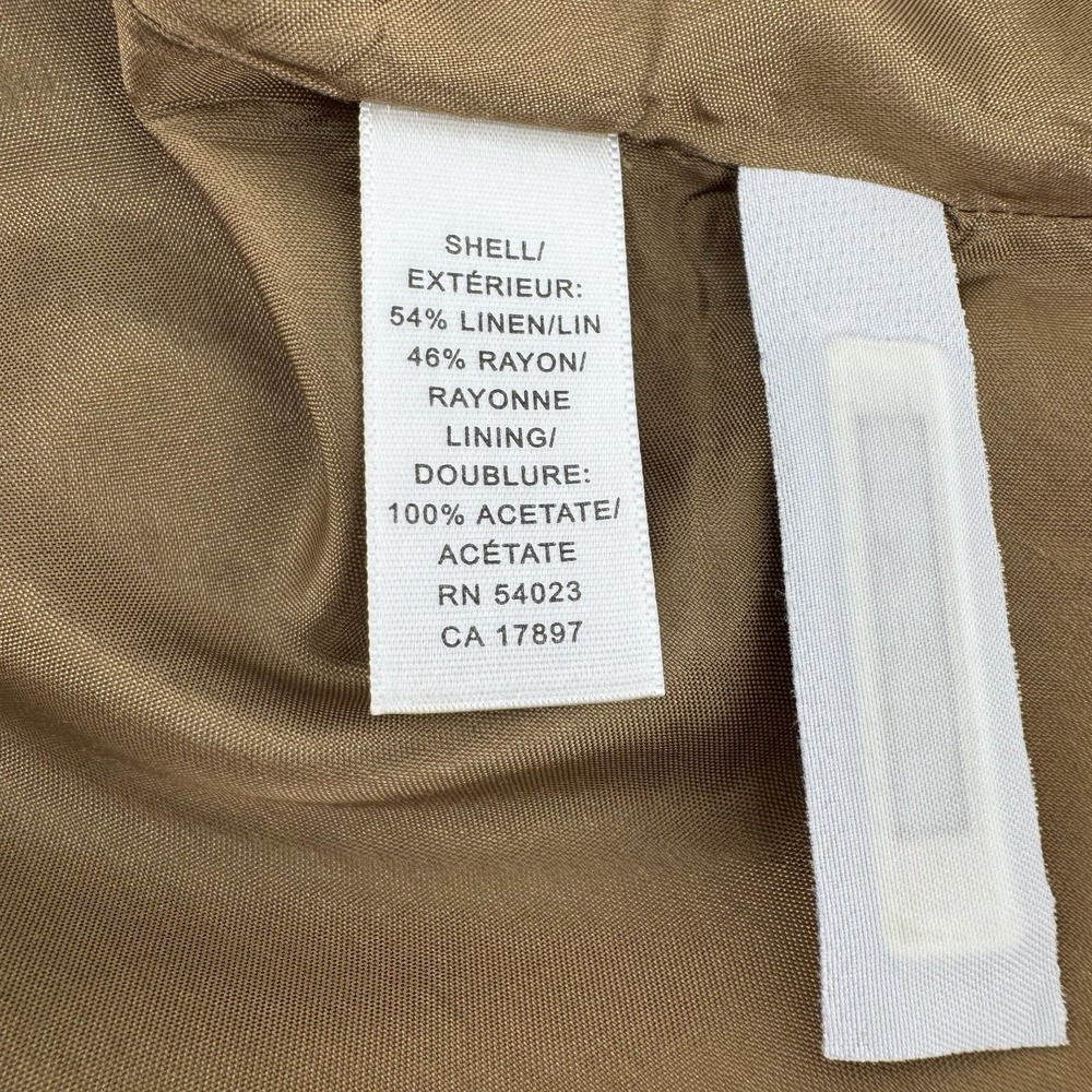 Banana Republic A-Line Skirt Womens 0 Bronze Linen Rayon Pleated Midi 324662-01 - Picture 5 of 8